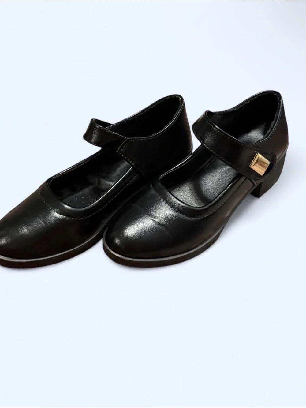 Classic Black Mary Jane Heels - Women's Elegant Strap Shoes
